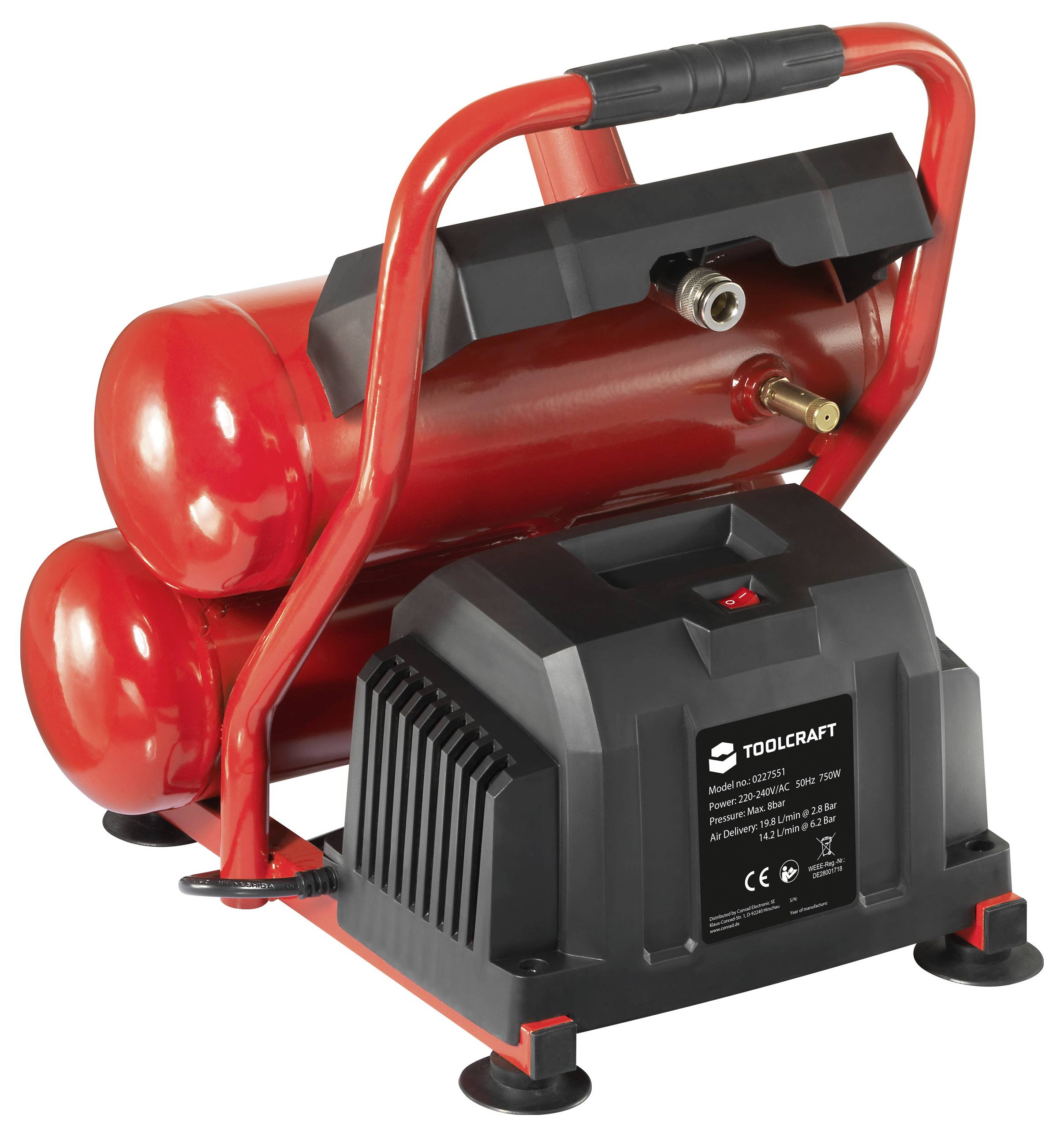 TOOLCRAFT Air compressor 7.5 l 8 bar-2