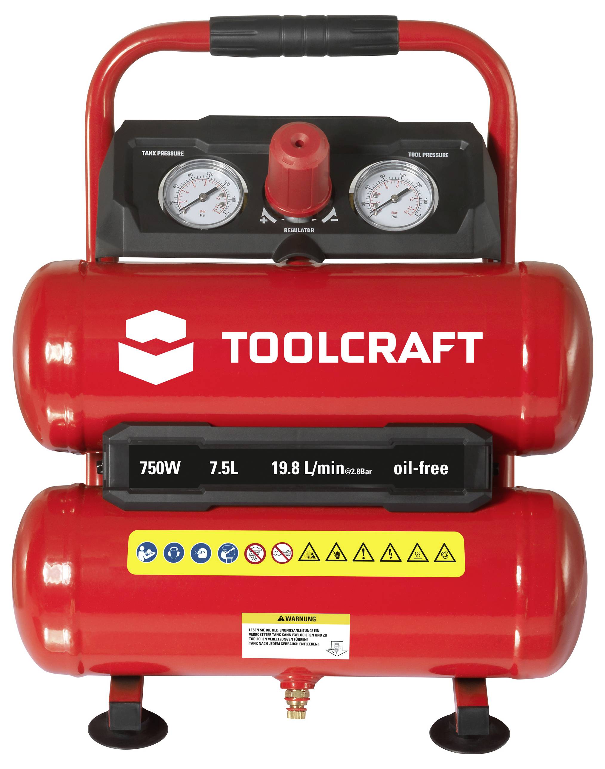 TOOLCRAFT Air compressor 7.5 l 8 bar-4