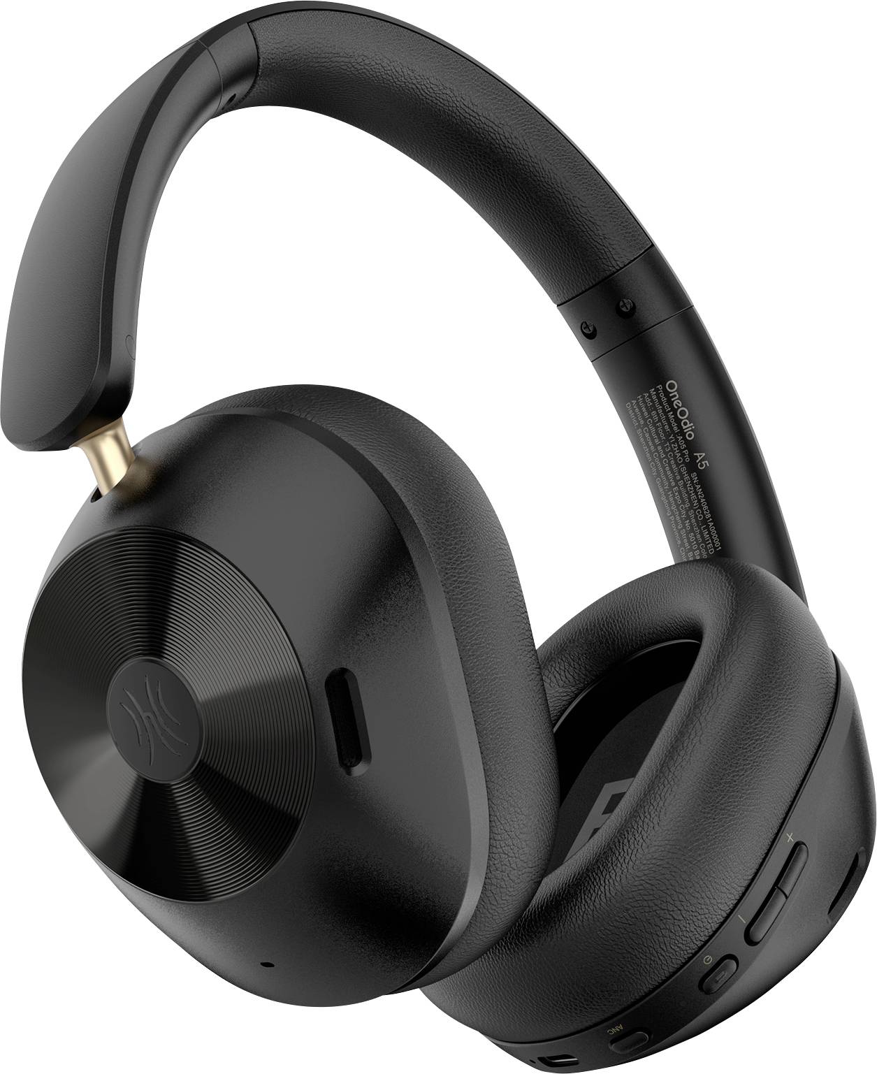 A black, high-end wireless headphone with noise-cancelling ear cups, manufactured by Bang & Olufsen.