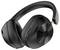 Black over-ear headphones with padding and control buttons on the side, suitable for music enjoyment and noise cancellation.