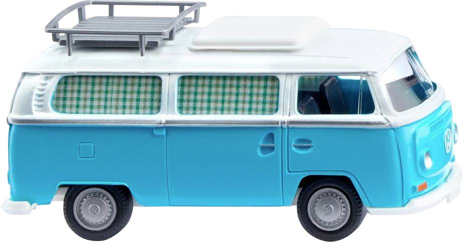 Wiking 031504 H0 Car Volkswagen T2 camper van, ice-blue/white