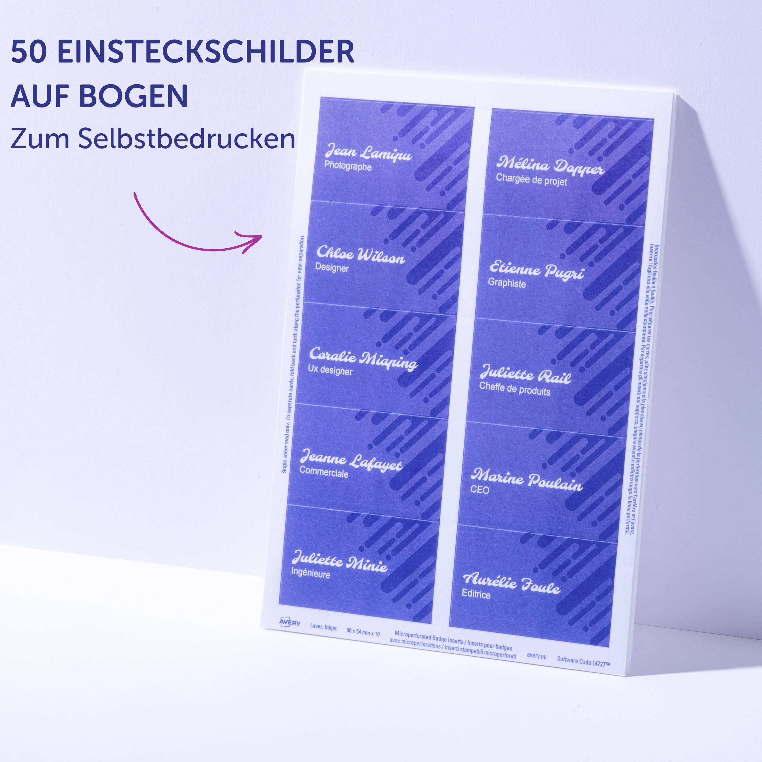 Avery-Zweckform 4820 Name badge (W x H) 90 mm x 54 mm 50 pc(s)-10