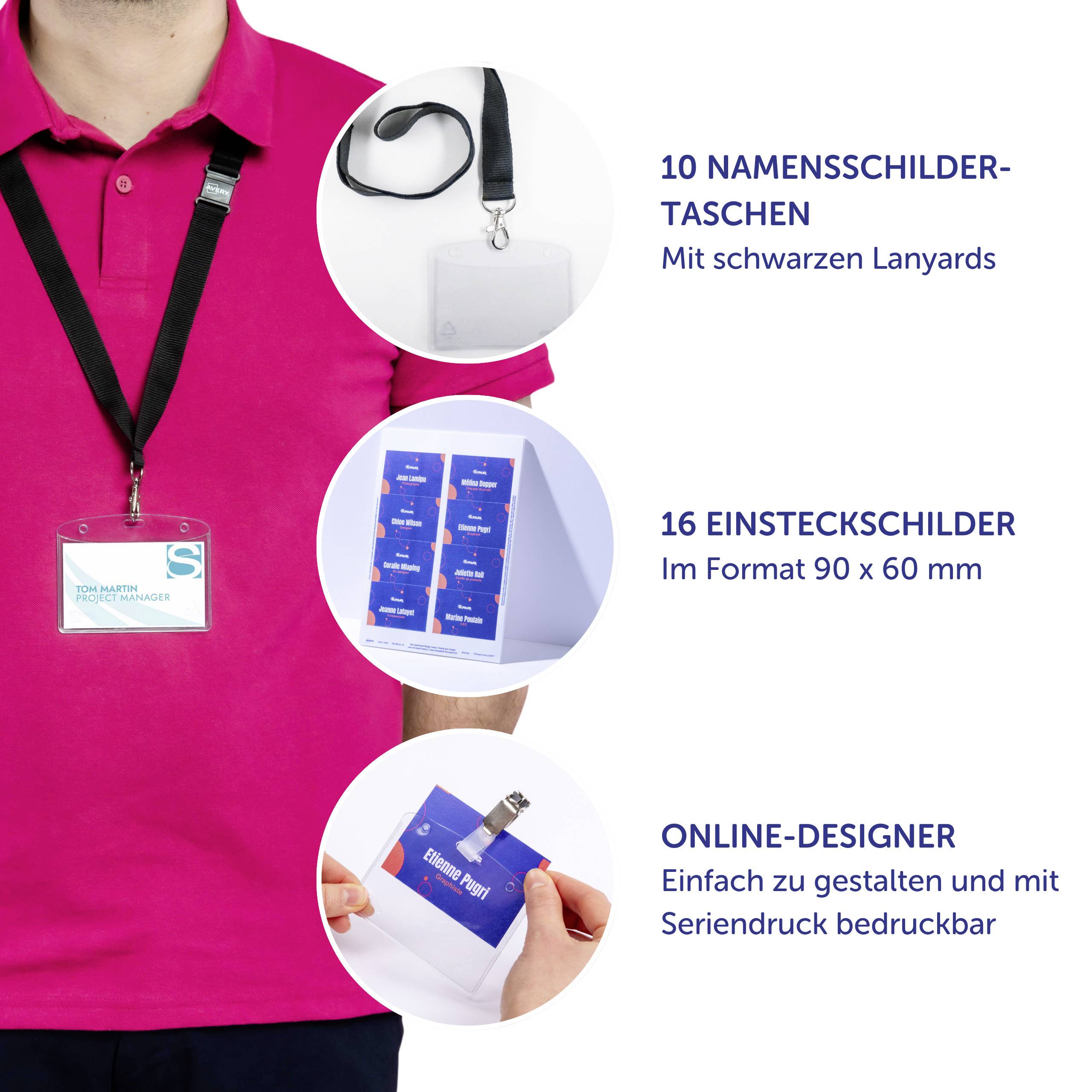 Avery-Zweckform 4825 Name badge (W x H) 90 mm x 60 mm 10 pc(s)-6