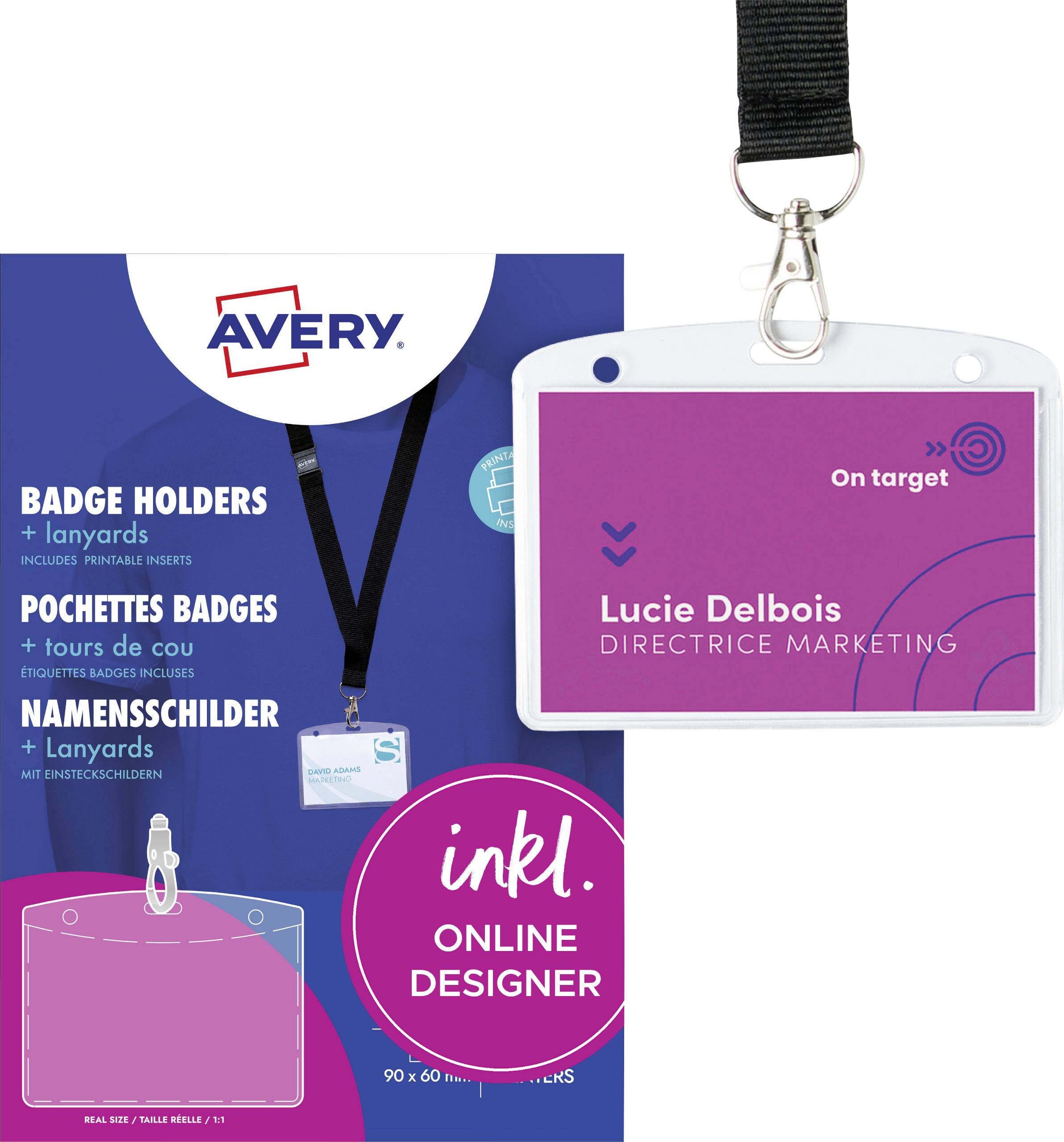 Avery-Zweckform 4825 Name badge (W x H) 90 mm x 60 mm 10 pc(s)