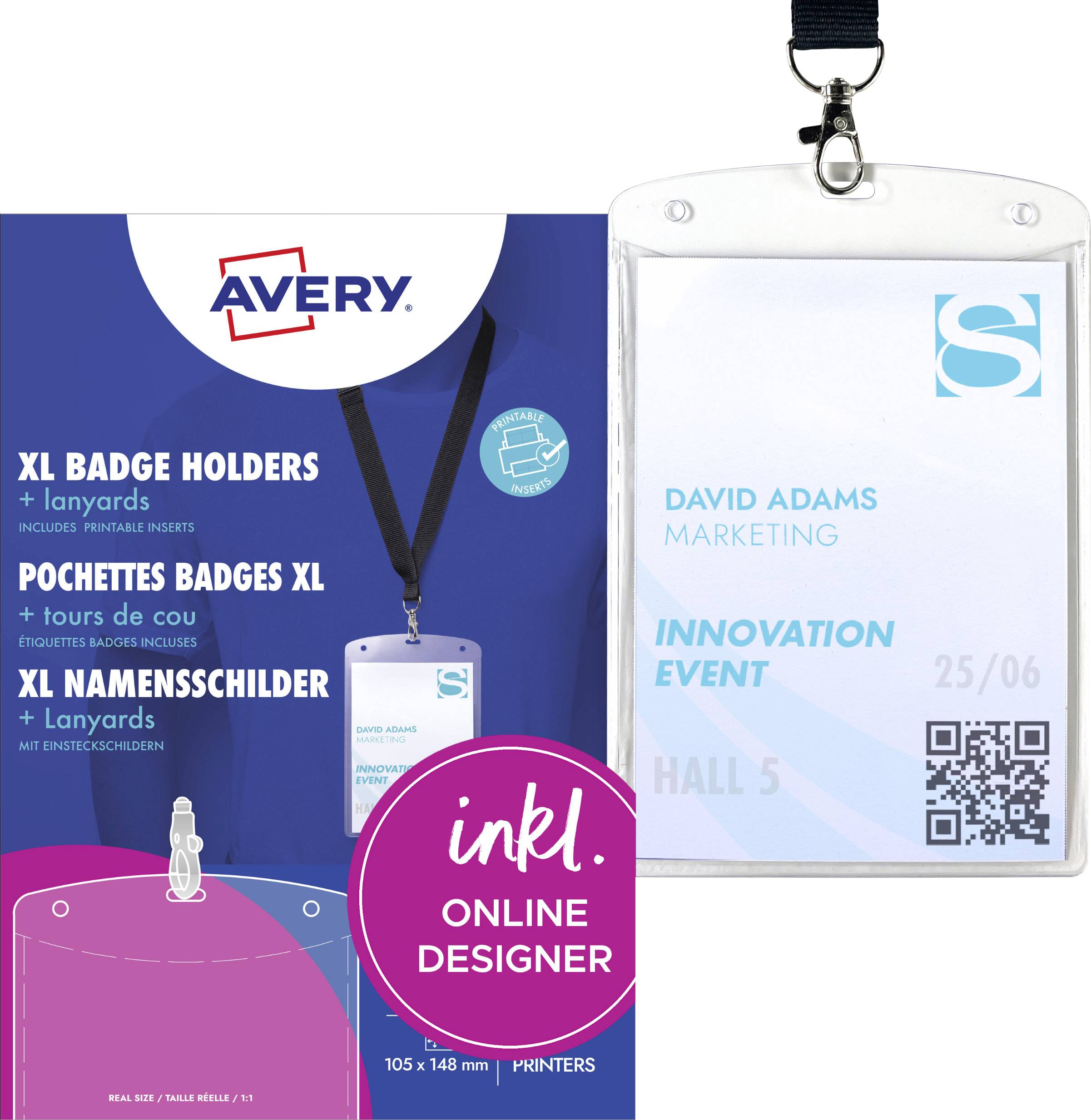 Avery-Zweckform 4834 Name badge (W x H) 105 mm x 148 mm 10 pc(s)