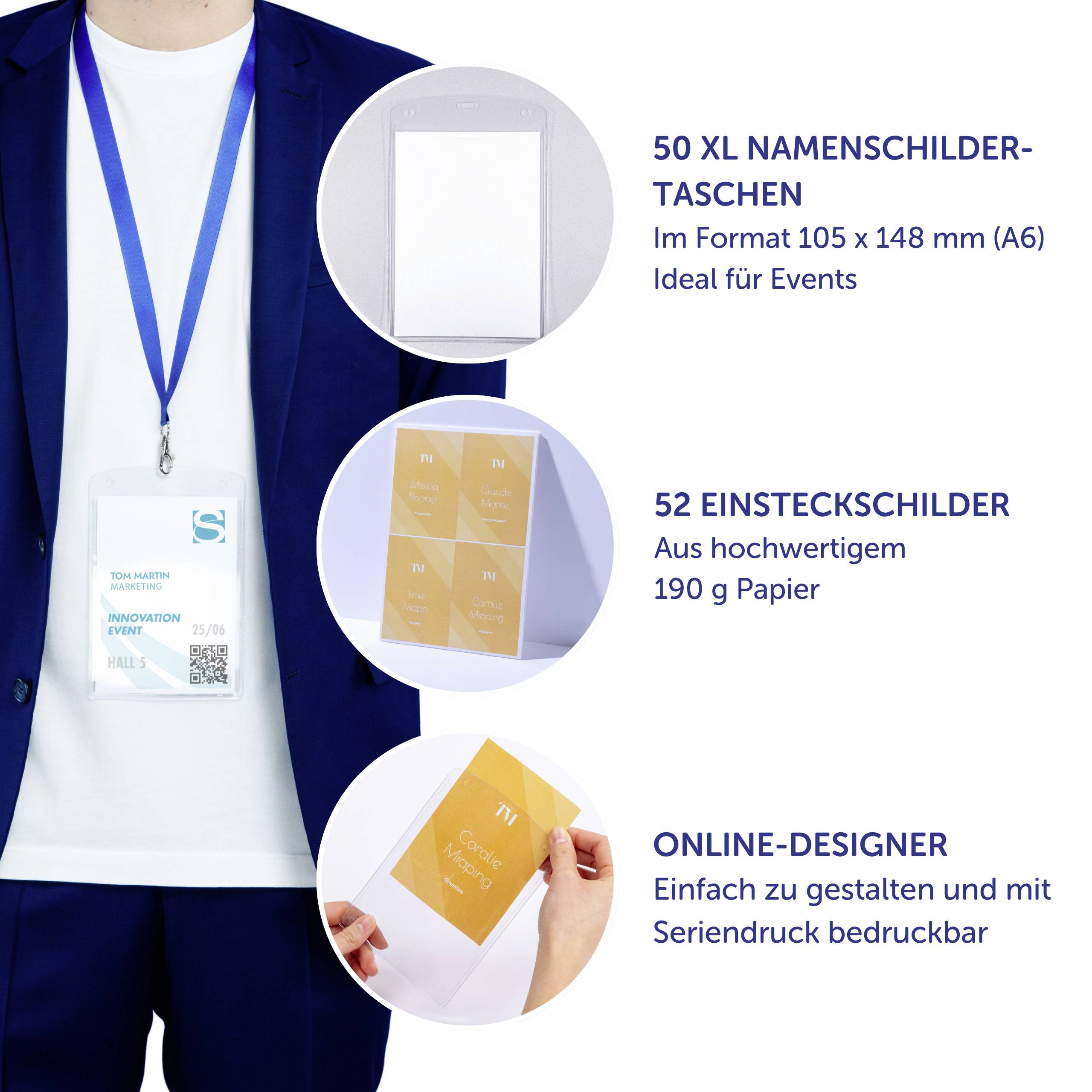 Avery-Zweckform 4834XL Name badge insert neu (W x H) 148 mm x 105 mm 50 pc(s)-6