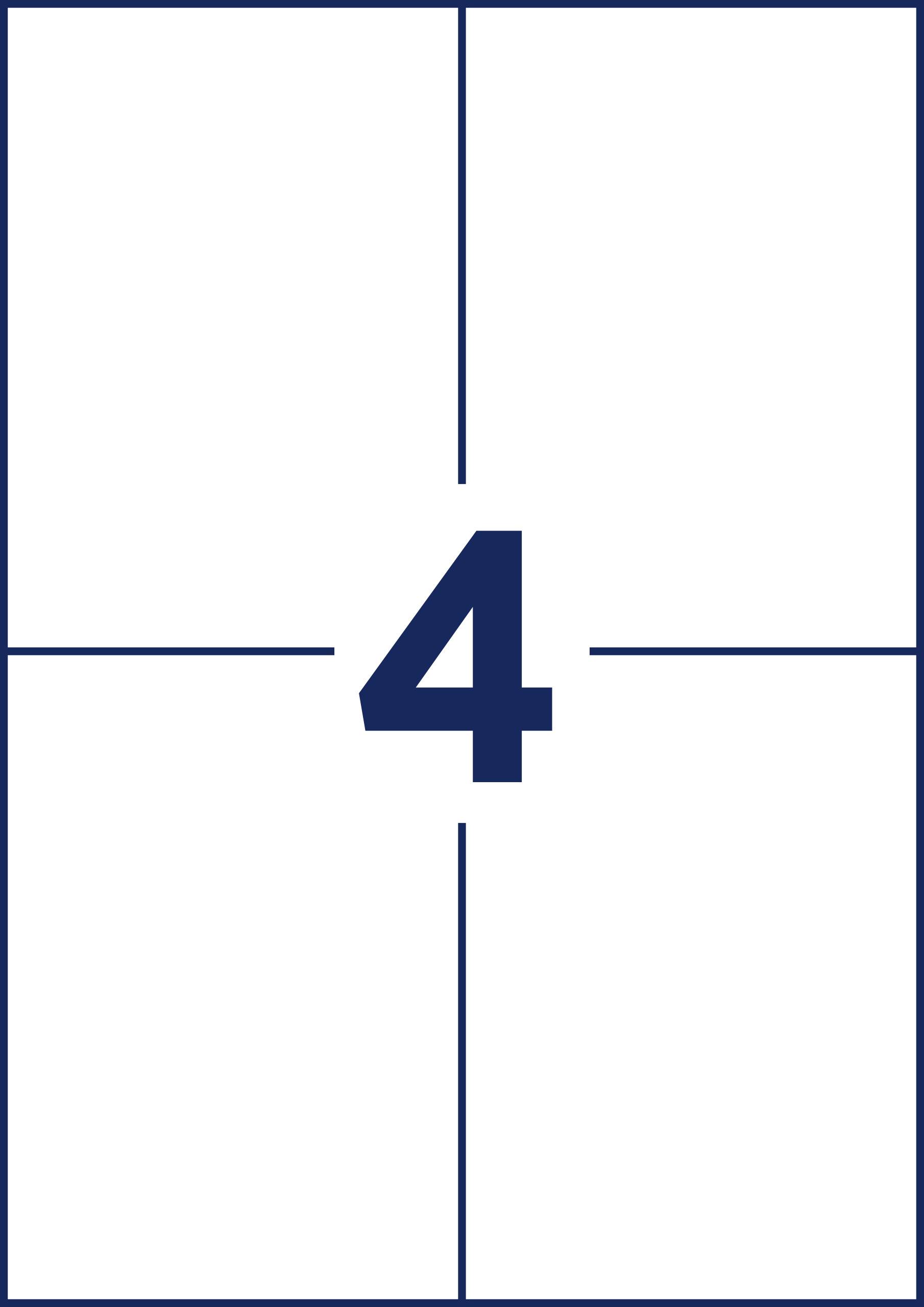 Number '4' in the middle of a white background with a dark blue outline.
