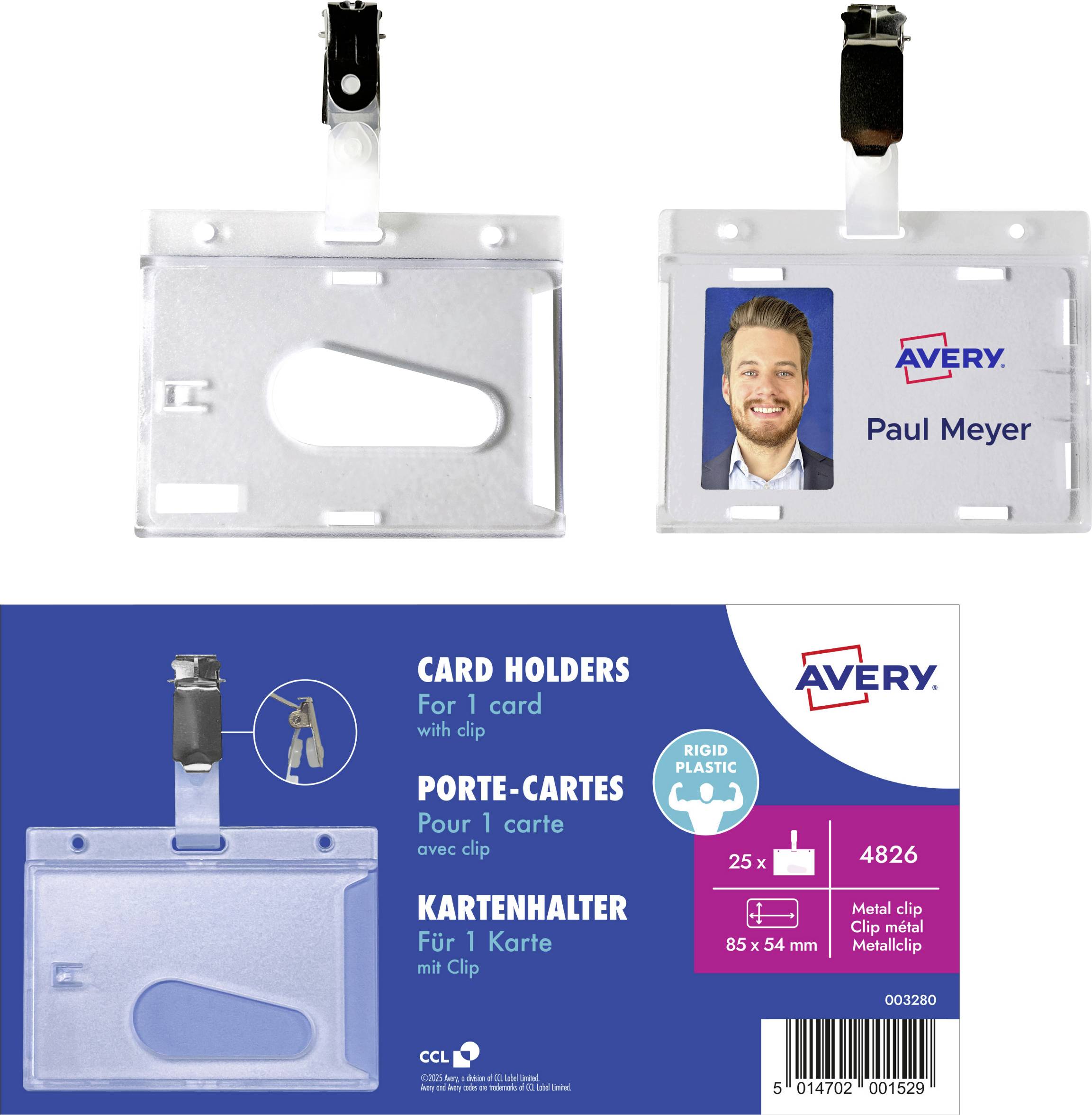 Avery-Zweckform 4826 ID pocket (W x H) 85 mm x 54 mm 25 pc(s)