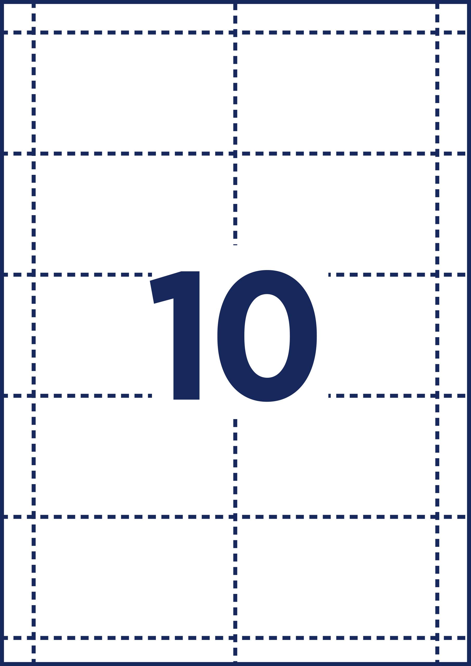 The number '10' in blue text on a checked or graph paper background.
