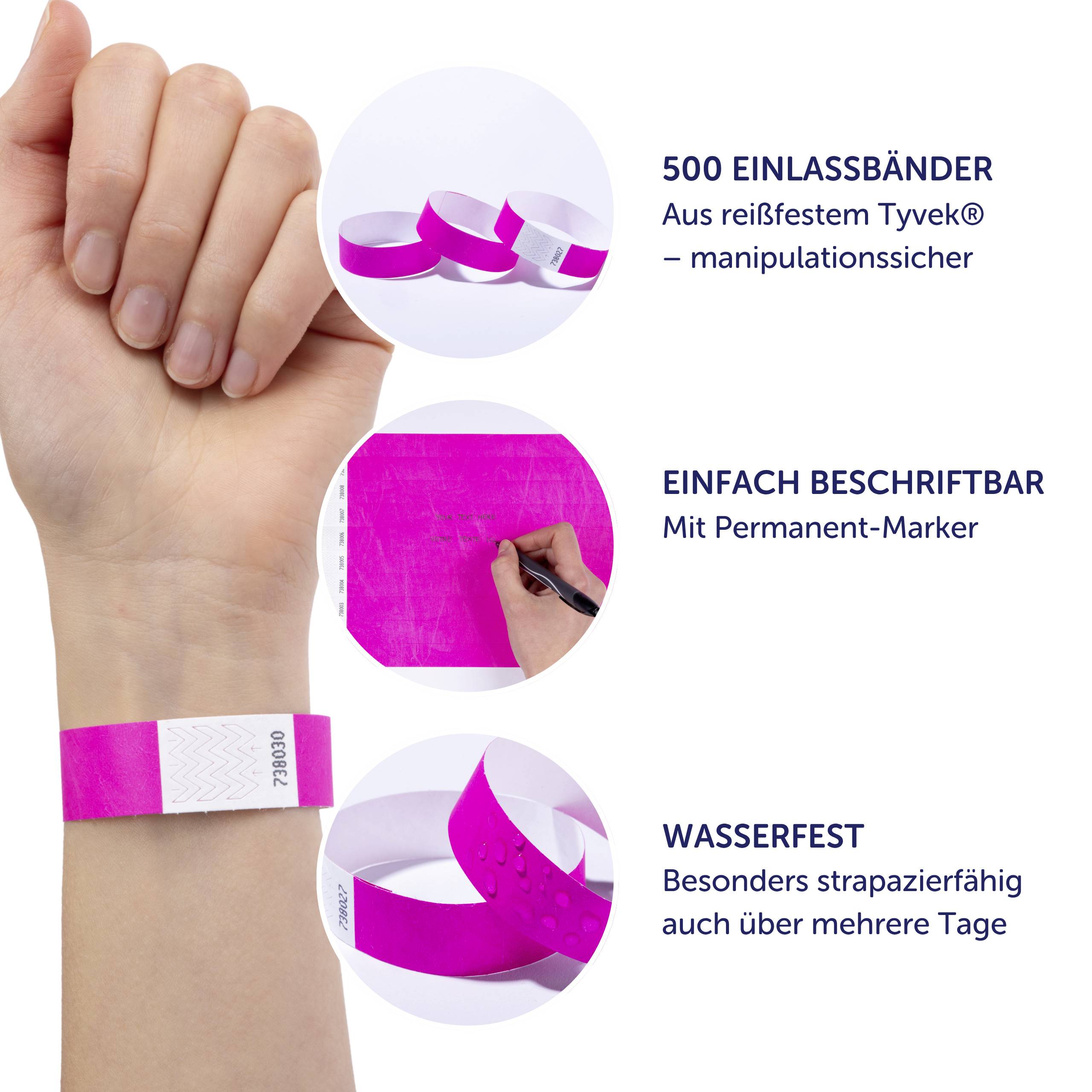 Avery-Zweckform TYVPK-50 Wristband (L x W) 256 mm x 19 mm Tape 500 pc(s)-4