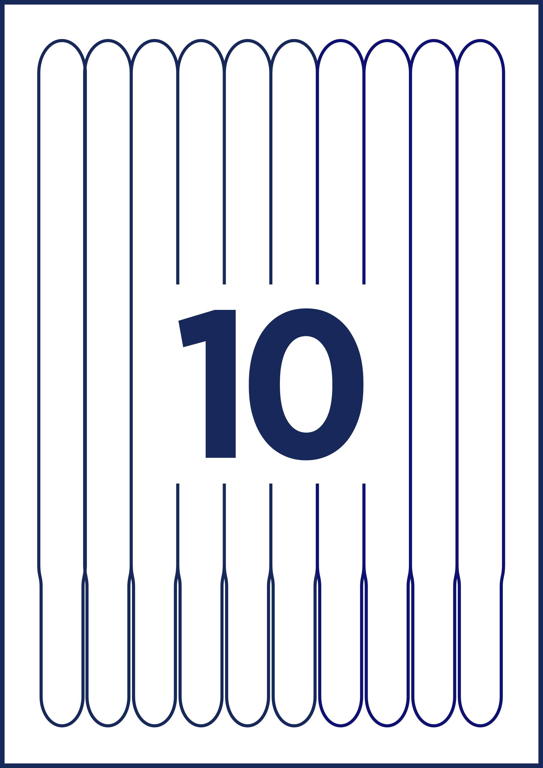 Number '10' in the centre, surrounded by a repeating, symmetrical linear pattern.