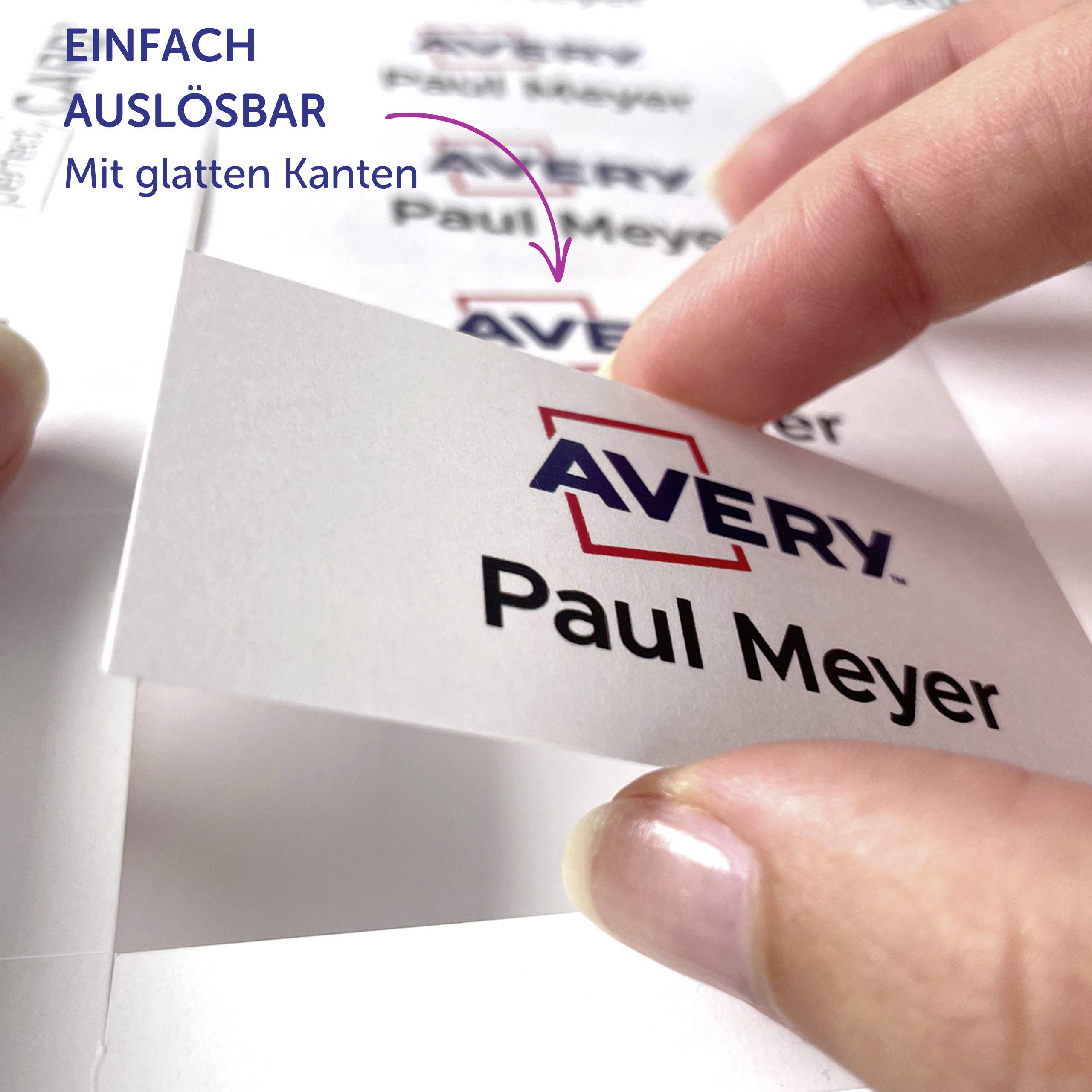 Avery-Zweckform DPC6422A-10 Name badge insert 64 mm x 22 mm White-6