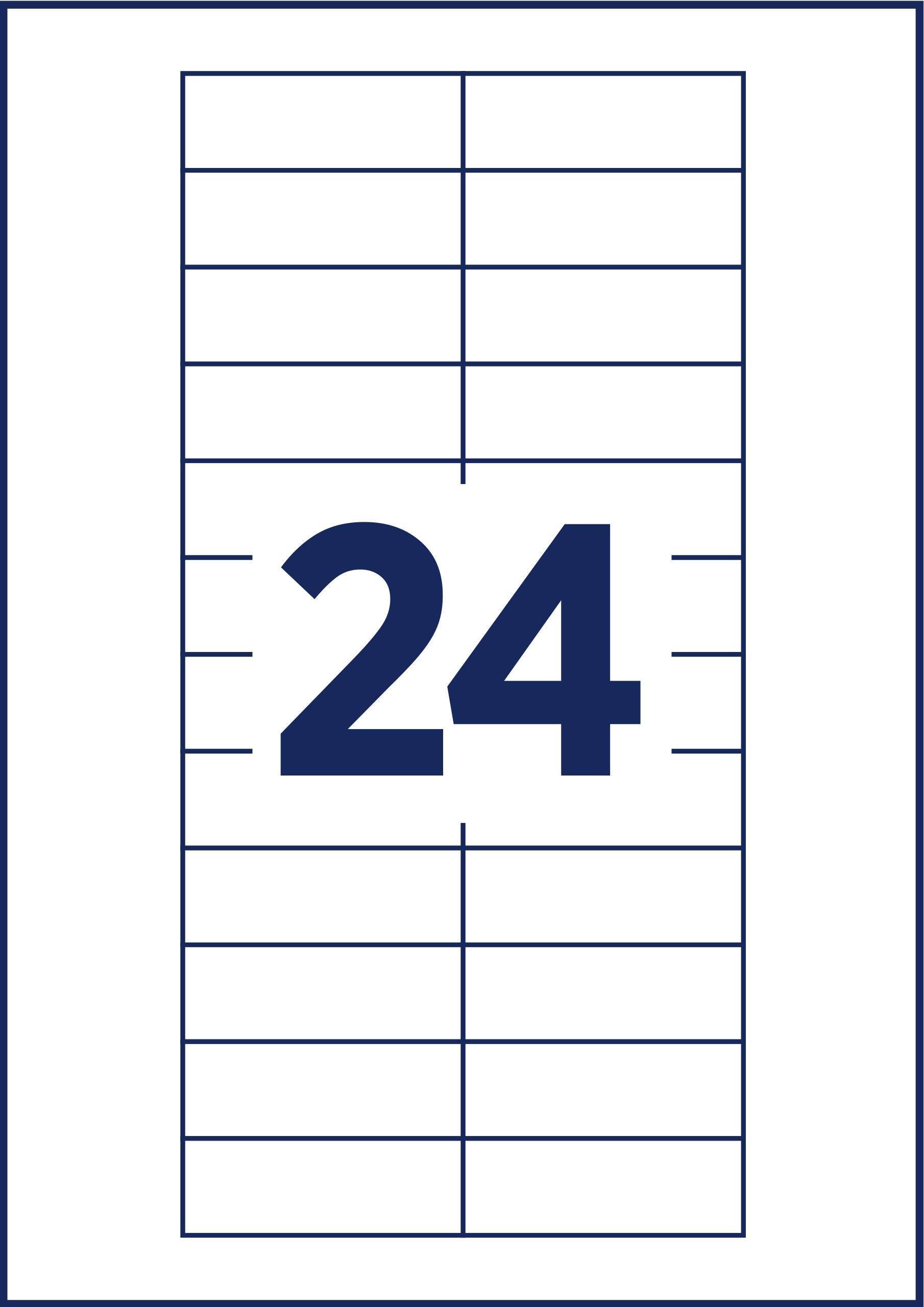 '24' in large blue numerals on a rectangular white background with blue lines forming a grid.