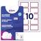 'Avery Self-Adhesive Name Labels. Size: 80 x 50 mm. Contains 200 labels, 20 sheets. Providing easy removable adhesion.'
