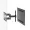 A wall-mounted TV bracket, with a mounted screen that can be swivelled. Ideal for flexible television viewing.
