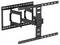 Wall mount for television with adjustable arm, black, enables flexible positioning and tilting.