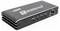 HDMI UHD Splitter 1x2 in Black. Supports 8K at 60Hz or 4K at 120Hz. Connections: 1 Input, 2 Outputs, Power Connection.