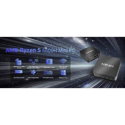 Minix Mini PC NGC NR660 AMD Ryzen 5 6600H 4.5 GHz 16 GB RAM 512 GB SSD AMD AMD Radeon 660 512GB SSD Win 11 Pro NGC NR660-5