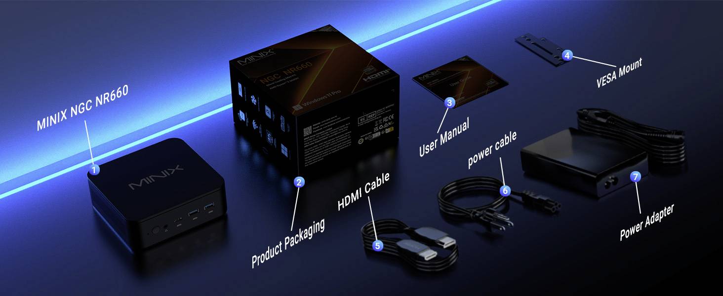 Minix Mini PC NGC NR660 AMD Ryzen 5 6600H 4.5 GHz 16 GB RAM 512 GB SSD AMD AMD Radeon 660 512GB SSD NGC NR660-10