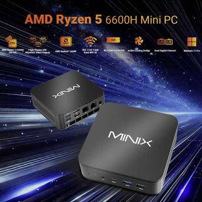 Minix Mini PC NGC NR660 AMD Ryzen 5 6600H 4.5 GHz 16 GB RAM 512 GB SSD AMD AMD Radeon 660 512GB SSD Win 11 Pro NGC NR660-12