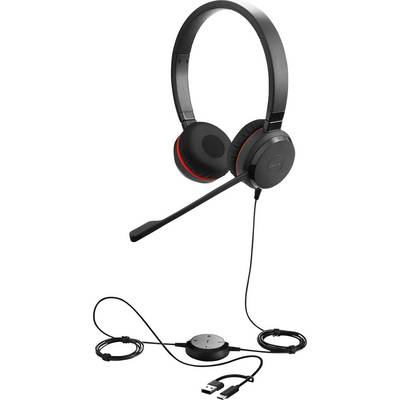 Jabra Evolve 30 II Phone On-ear headset Corded (1075100) Stereo Black Noise cancelling, Microphone noise cancelling Head
