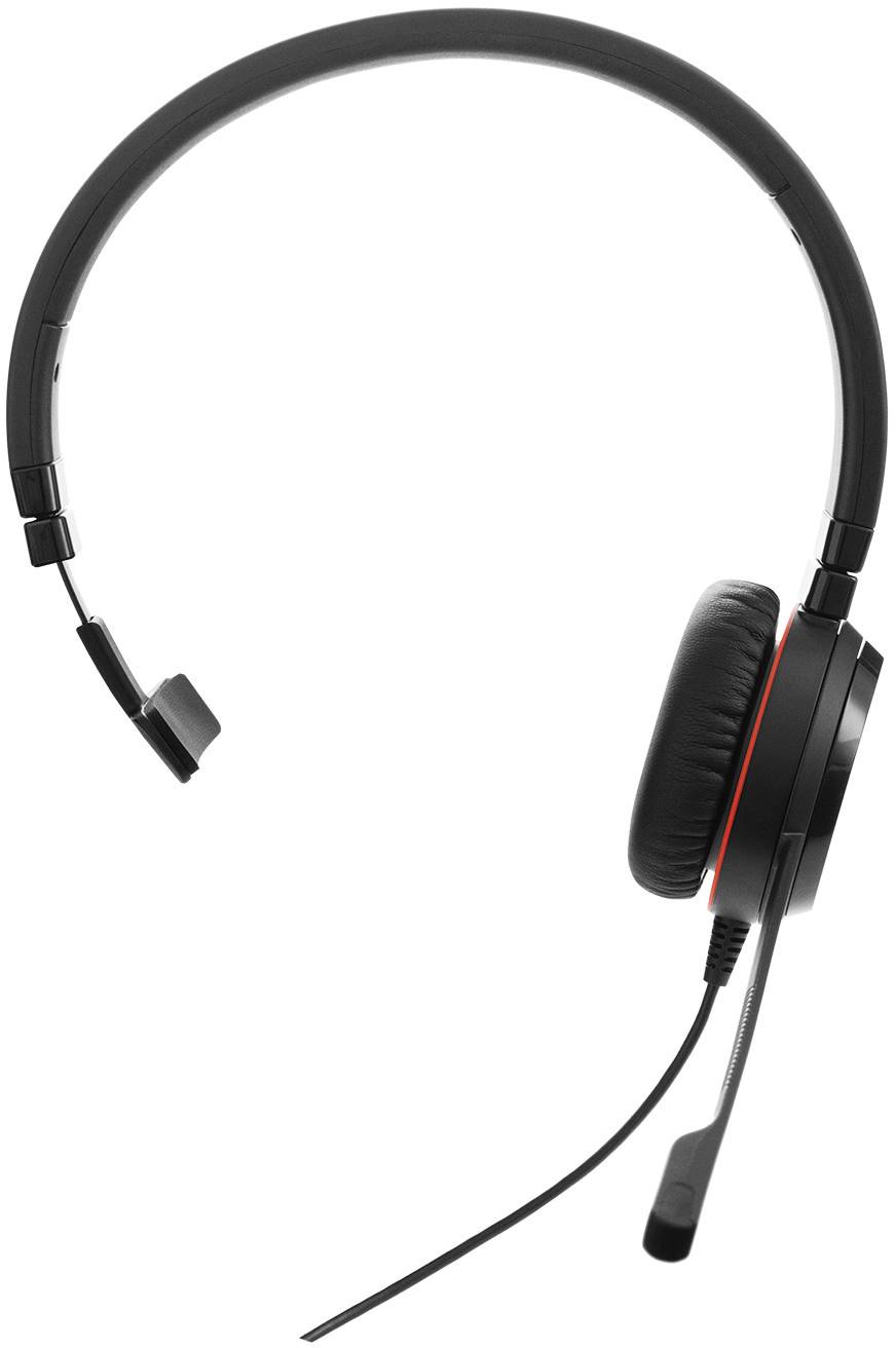 Black headset with microphone arm and ear cushions. Suitable for audio calls and online meetings.