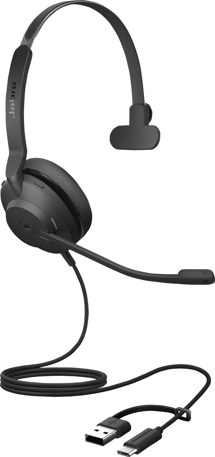 Jabra Evolve2 30 SE Phone On-ear headset Corded (1075100) Mono Black Microphone noise cancelling, Noise cancelling Headset, Mono
