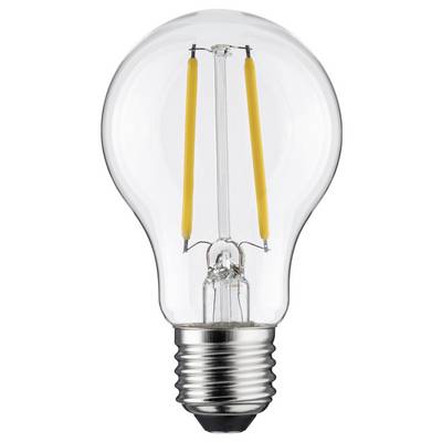 LED filament light bulb, clear casing, E27 fitting. Energy-efficient lighting solution.