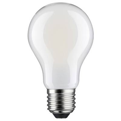 Standard light bulb on a white background, showing the typical design of a pear-shaped light bulb with a metal base.