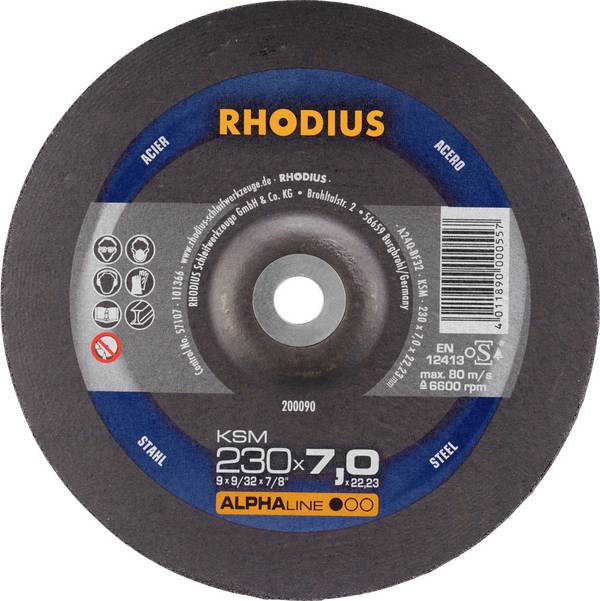 Rhodius 200090  Grinding disc Diameter 230 mm Bore diameter 22.23 mm Steel 1 pc(s)