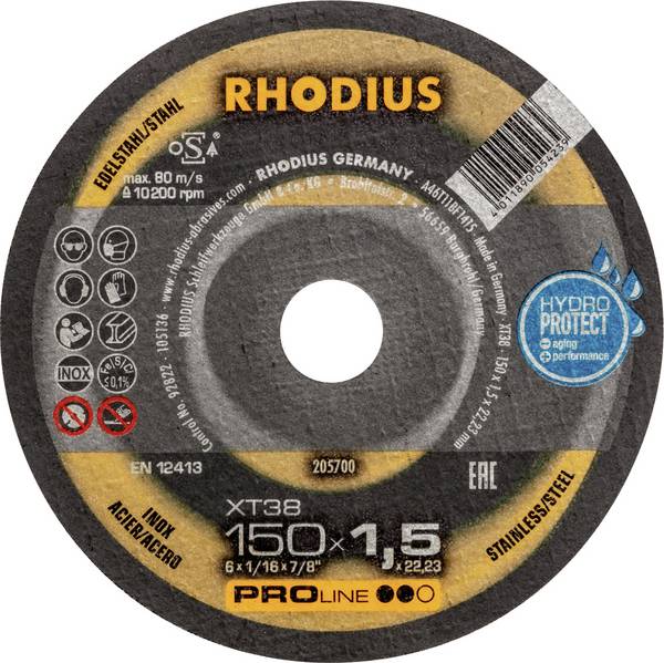 Rhodius  205700 Cutting disc (straight) 150 mm 1 pc(s) Stainless steel, Steel