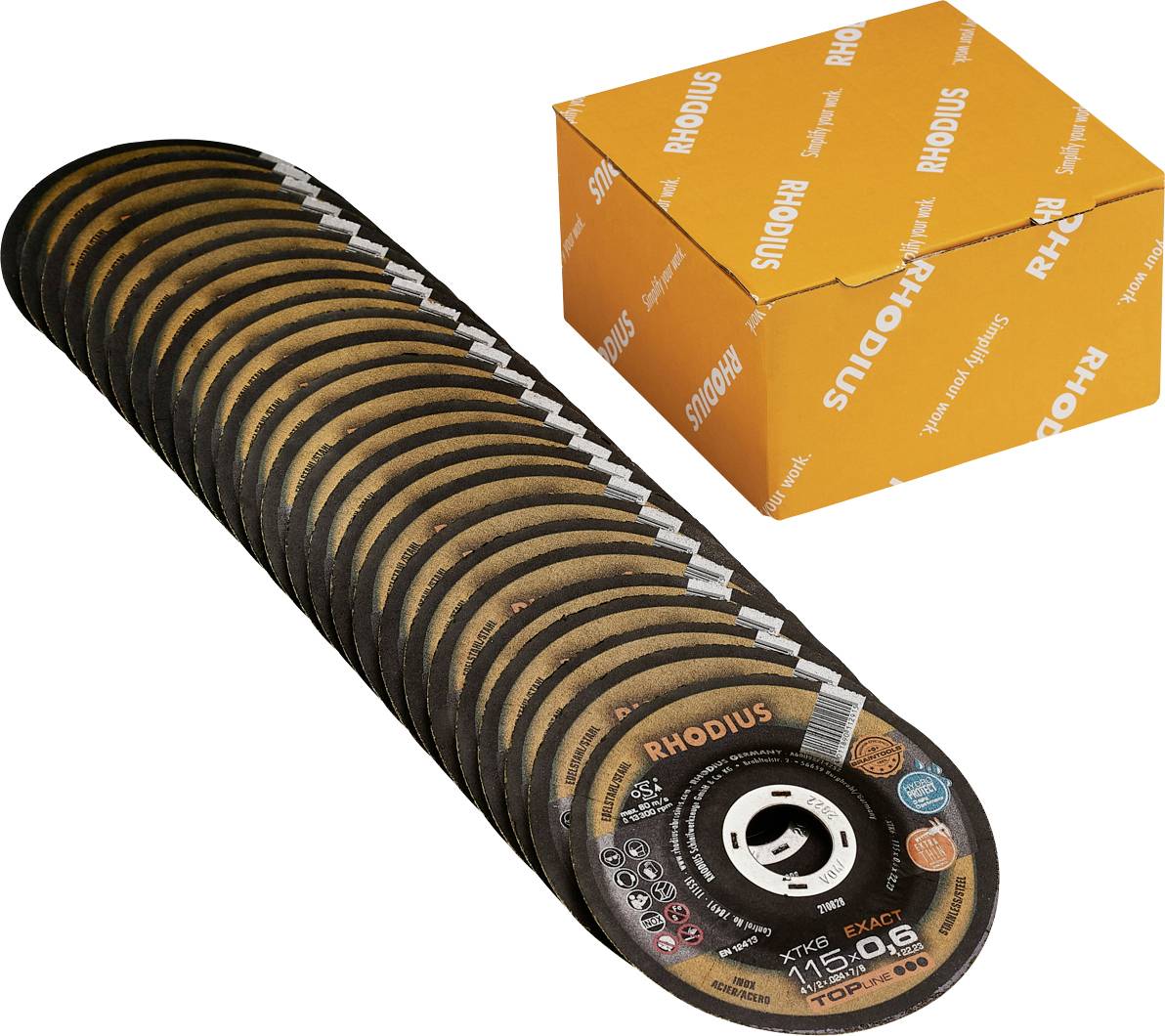 Rhodius 211300 Cutting disc set 115 mm 25 pc(s) Stainless steel, Steel