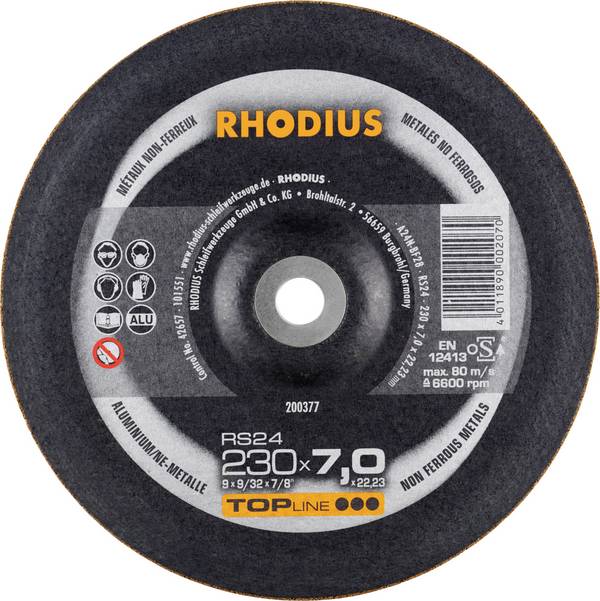 Rhodius 200377  Grinding disc Diameter 230 mm Bore diameter 22.23 mm Non-ferrous metal 1 pc(s)