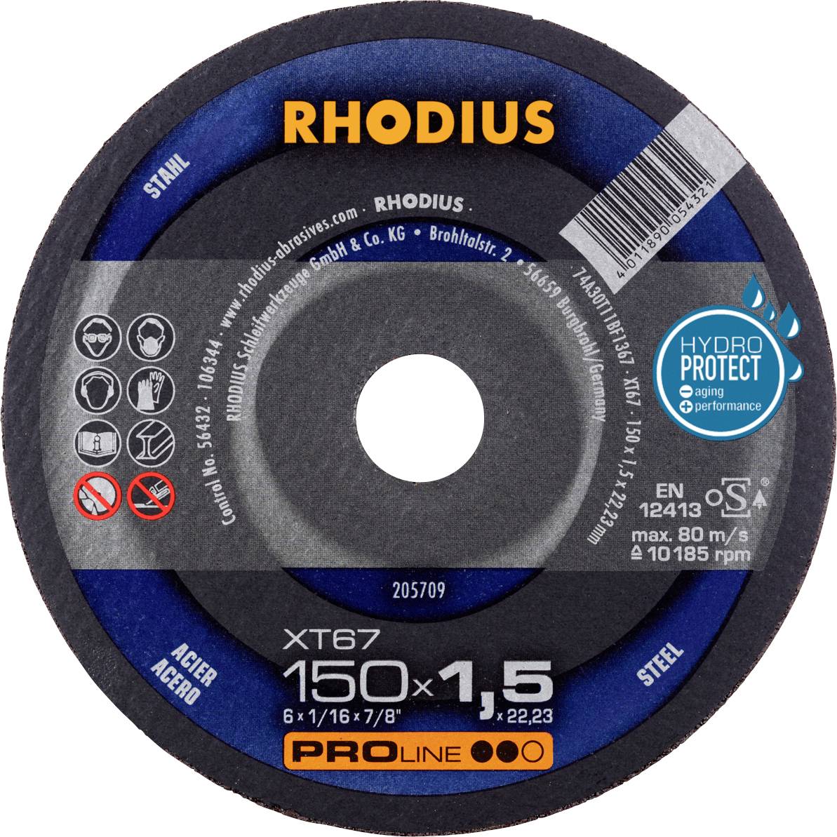 Rhodius 205709 Cutting disc (straight) 150 mm 1 pc(s) Steel