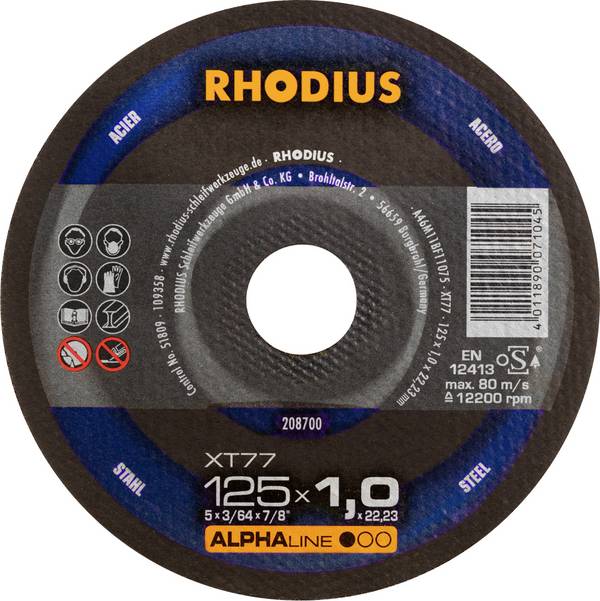 Rhodius  208700 Cutting disc (straight) 125 mm 1 pc(s) Steel