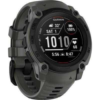 Smartwatch in Black, displaying '10:10', Date 'Sat 1', Weather '32°C', Battery '100%', Heart Rate '68 bpm', Sunrise and Sunset.