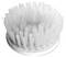 A white brush with many dense, vertically standing bristles on a round base.