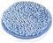 A round, blue microfibre polisher with a fluffy texture. Ideal for cleaning or treating surfaces.