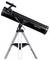 Black Newton telescope with tripod, suitable for astronomy enthusiasts, offers clear sky observation with adjustment capabilities.