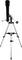 A black telescope on a silver tripod with adjustment levers, suitable for observing celestial bodies.