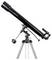 Black telescope on a tripod, positioned for astronomical observations.