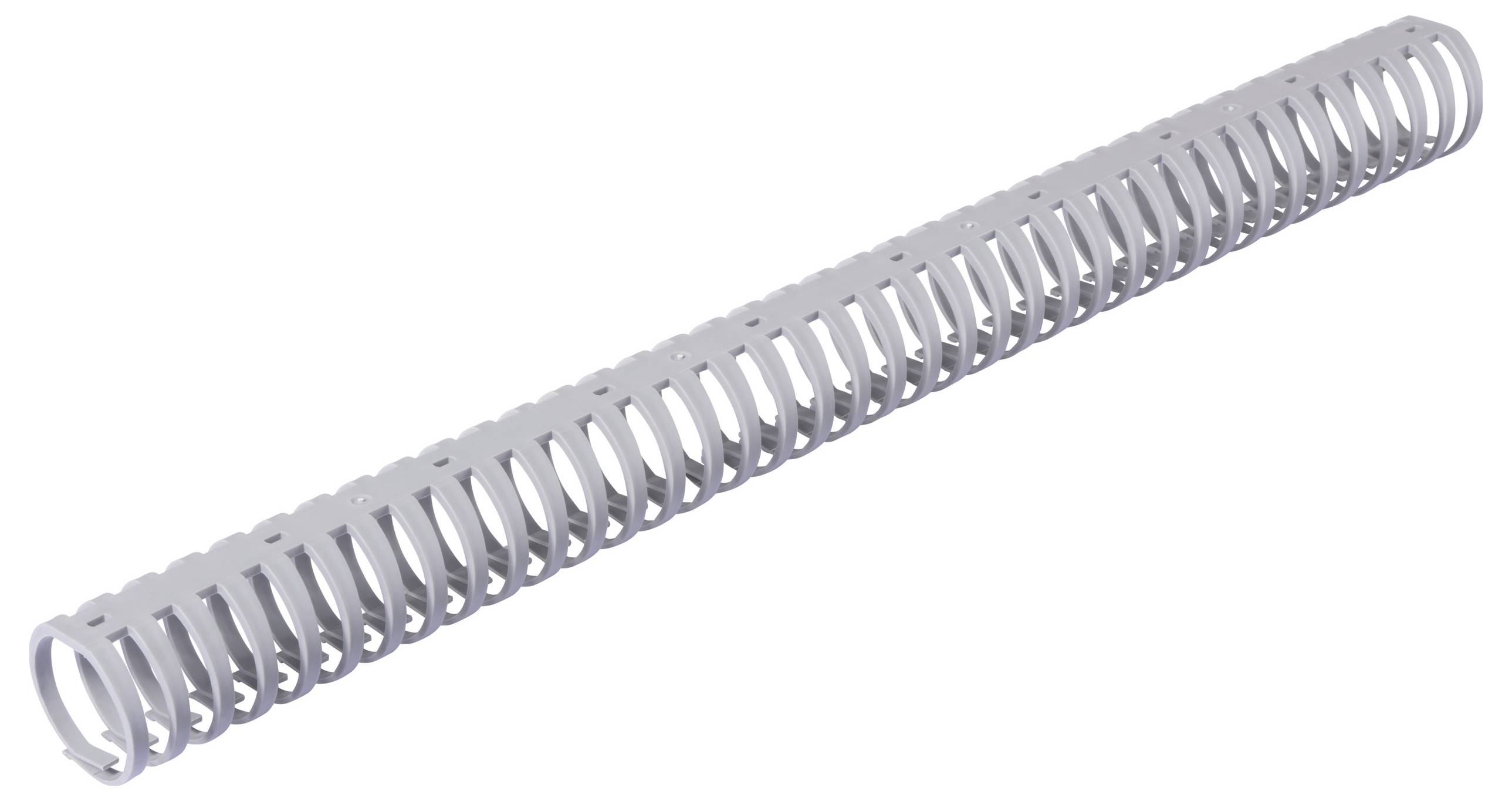 Spiral-bound grey lever arch file, used for document binding.