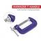 A blue C-clamp with an oversized T-handle is shown with text 'Oversized T-Handle for Extra Torqueorem.'