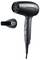A black hair dryer with a removable nozzle, two speed settings and a cool shot button. Suitable for home use.