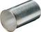 A silver-coloured metal cylinder, photographed at an angle, shows its round opening and smooth surface.