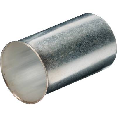 Silver cylindrical metal tube section with open ends, viewed at an angle from the side.