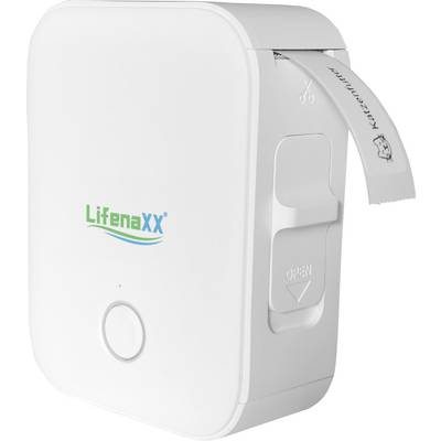 White label printer by LifenaXX with paper in the output tray. The label features a cat symbol and the word 'Cat Toy'.