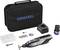 Multifunctional tool set with storage bag, charger, battery, cutting discs, drill attachment and spanner. Perfect for DIY projects.