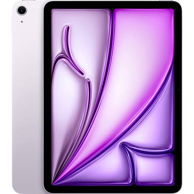 A tablet with purple abstract art on the display; focus on the design and glossy surface.