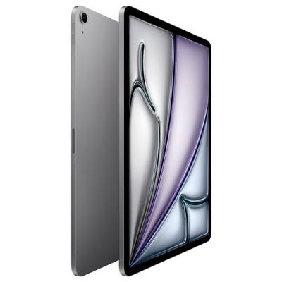 A modern tablet with a sleek design and a stylised, abstract motif on the screen, against a white background.